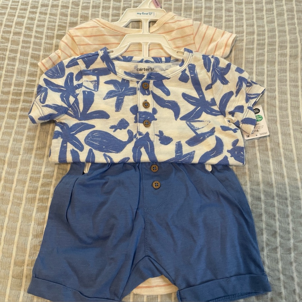 Carter's Blue and White Baby Shirt